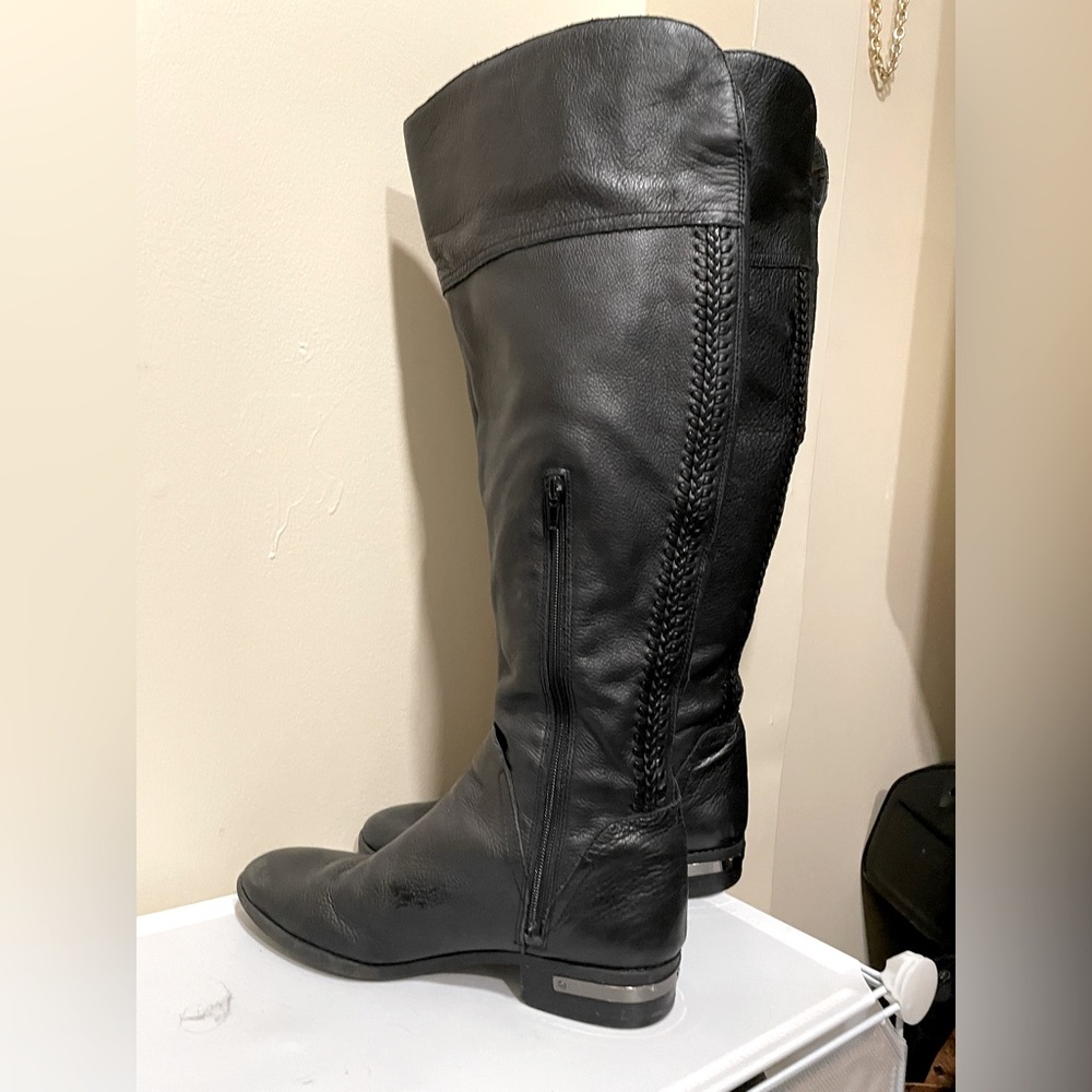 VINCE CAMUTO 'Pedra' Over the Knee RIDING Boot BLACK LEATHER  size 9